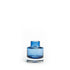 Glass Bottle Vase Low in Dark Blue