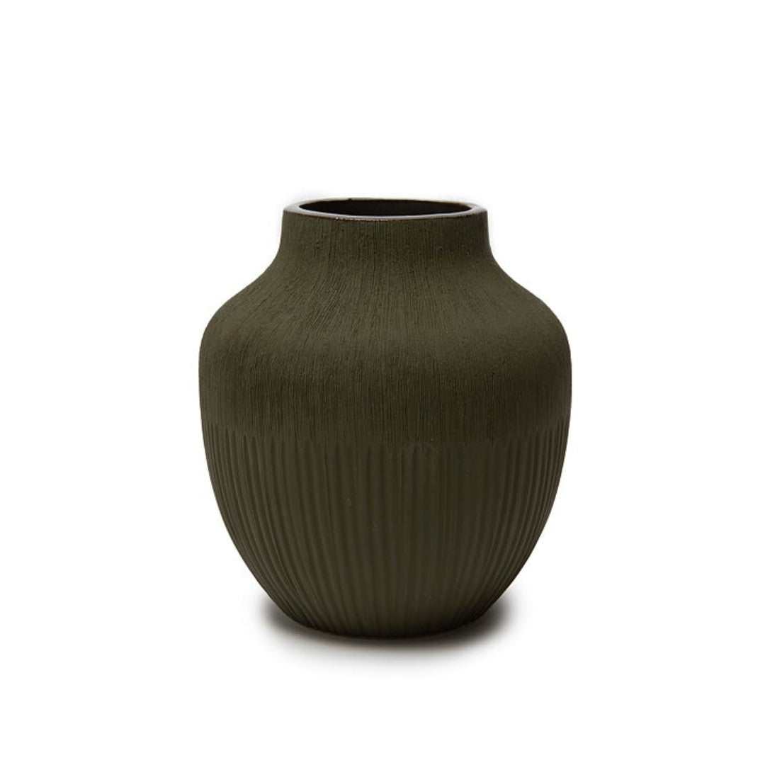 Small Ceramic Vase in Kyoto Forest Green