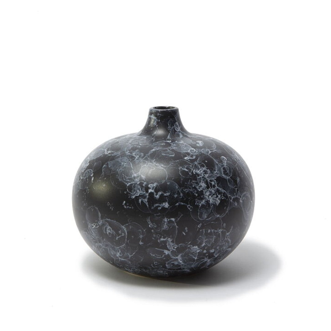 Extra Large Ceramic Vase in Black Marble