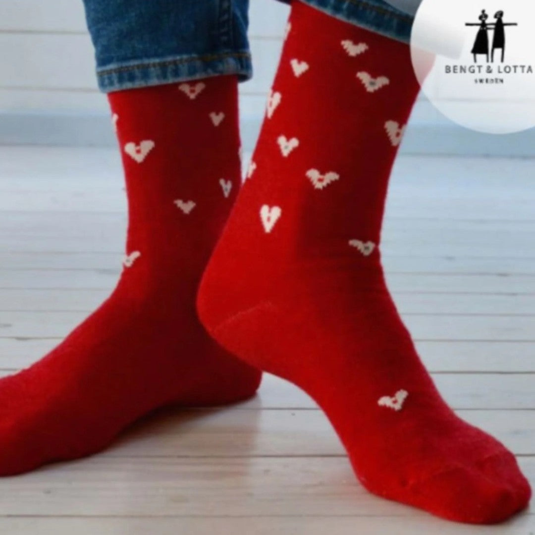 Heart Socks in Red