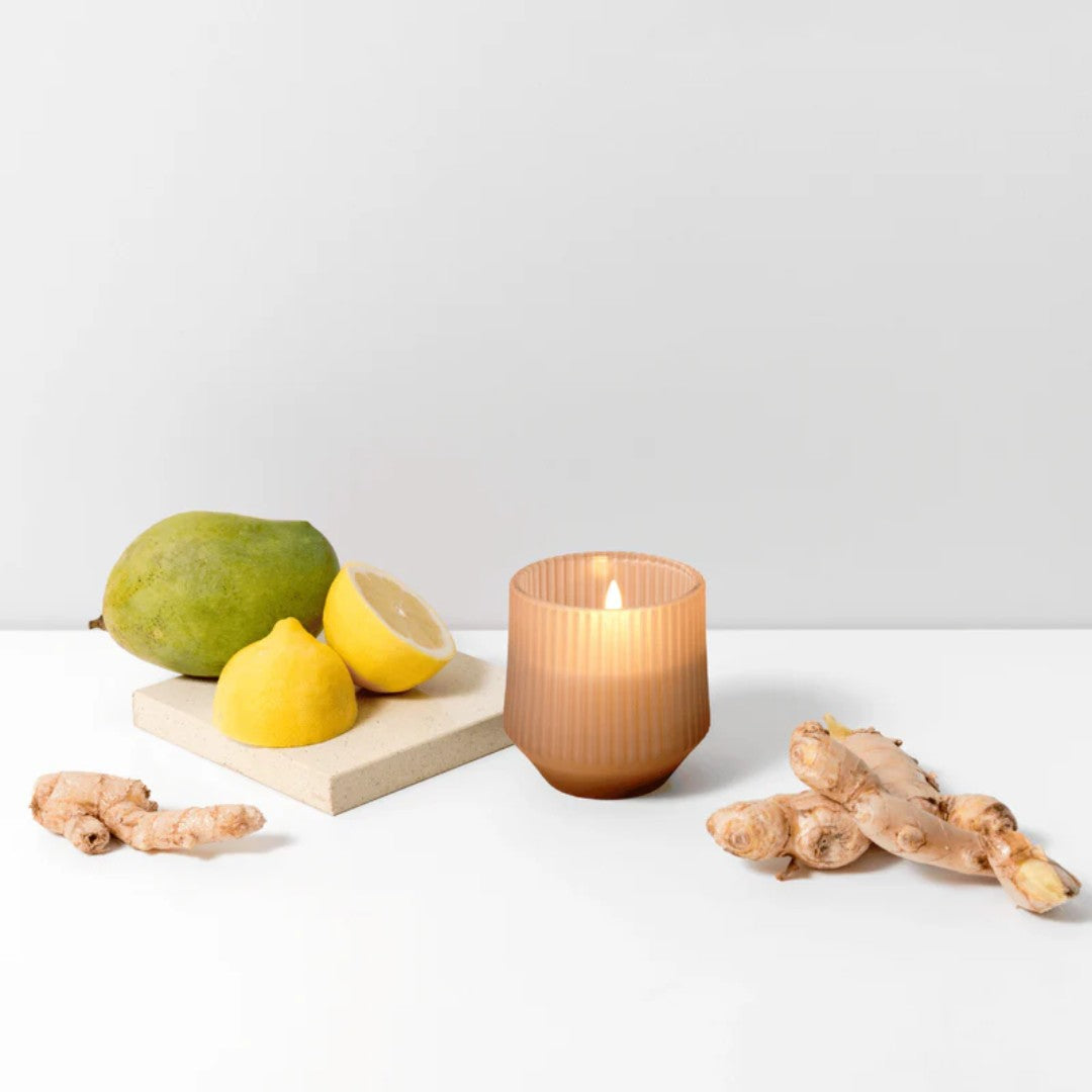 LED Wax Scented Candle in Lemon, Ginger & Mango