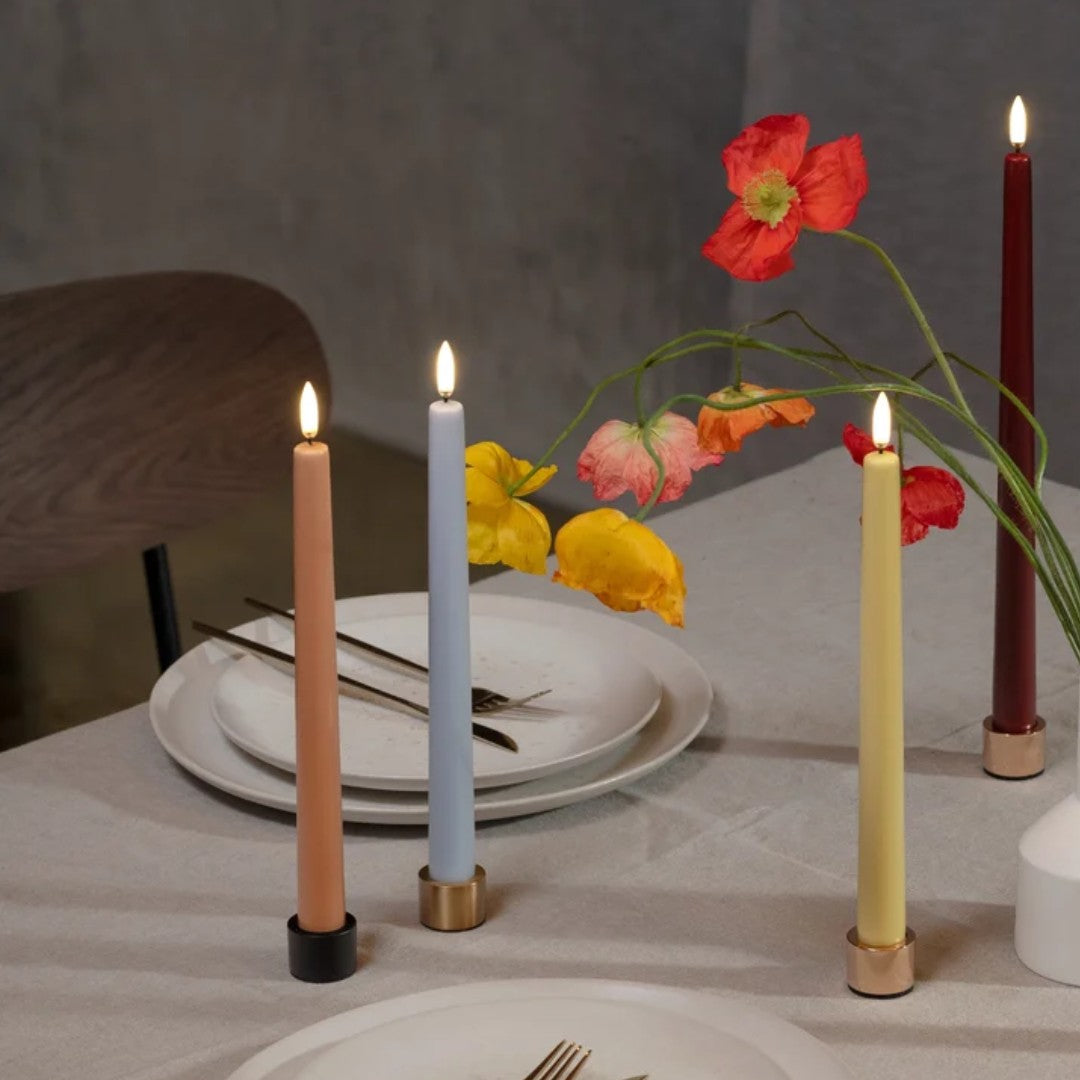 Pack od Two Taper Candleholders in Matte Brass