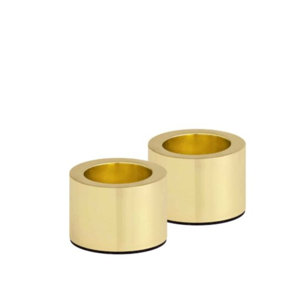 Pack od Two Taper Candleholders in Matte Brass