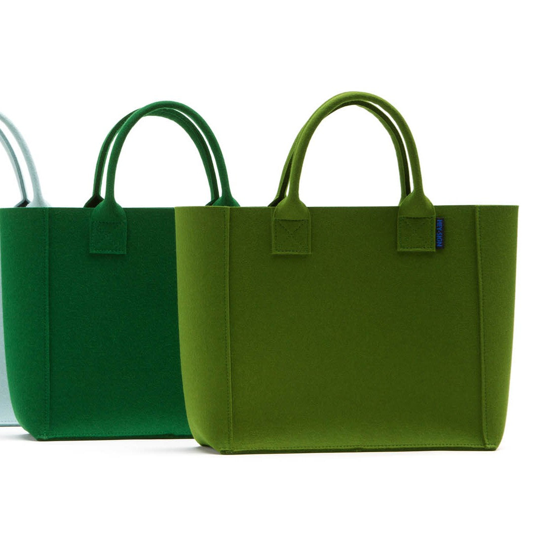 Felt Tote Bag in Deep Green