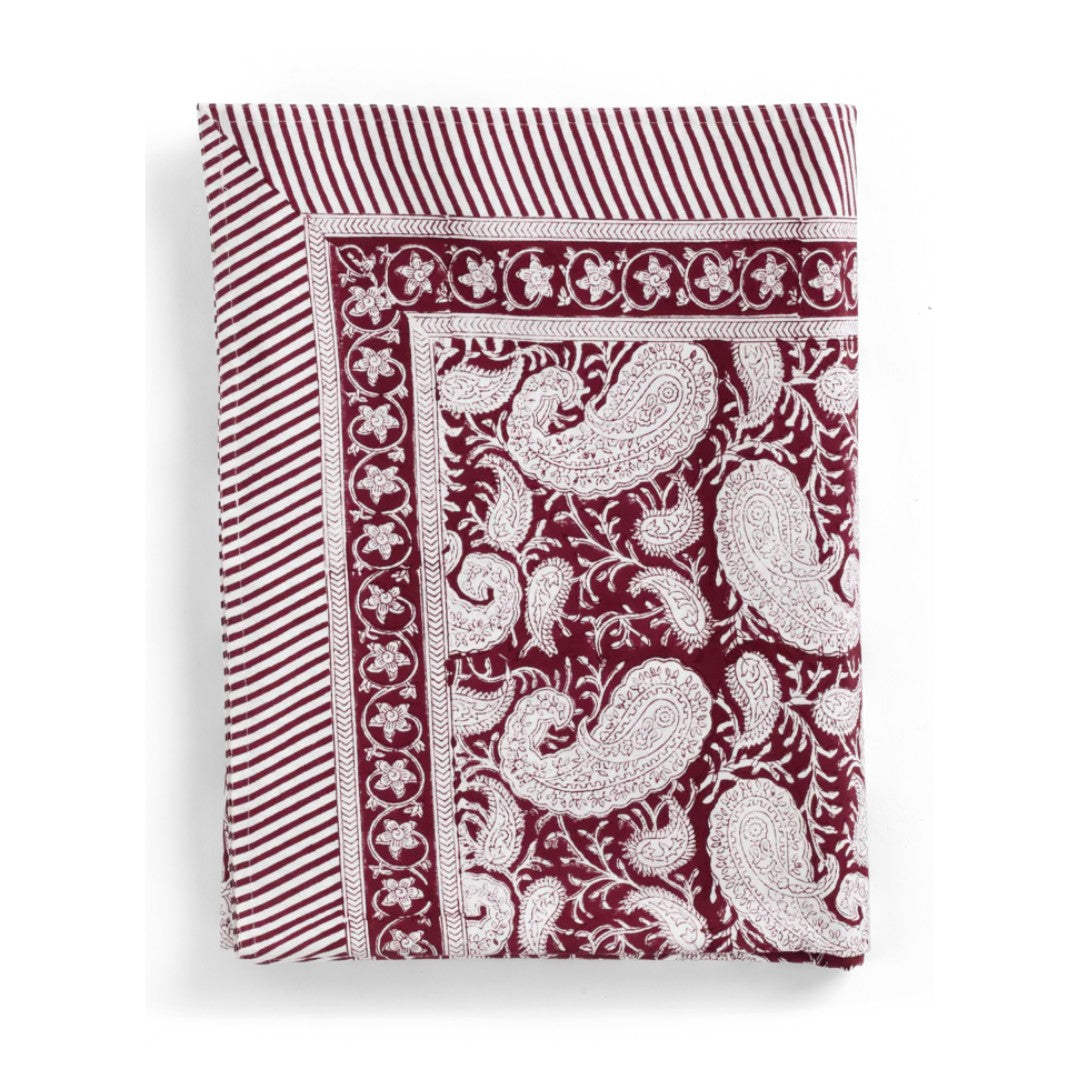 Extra Large Paisley Pattern Tablecloth in Red