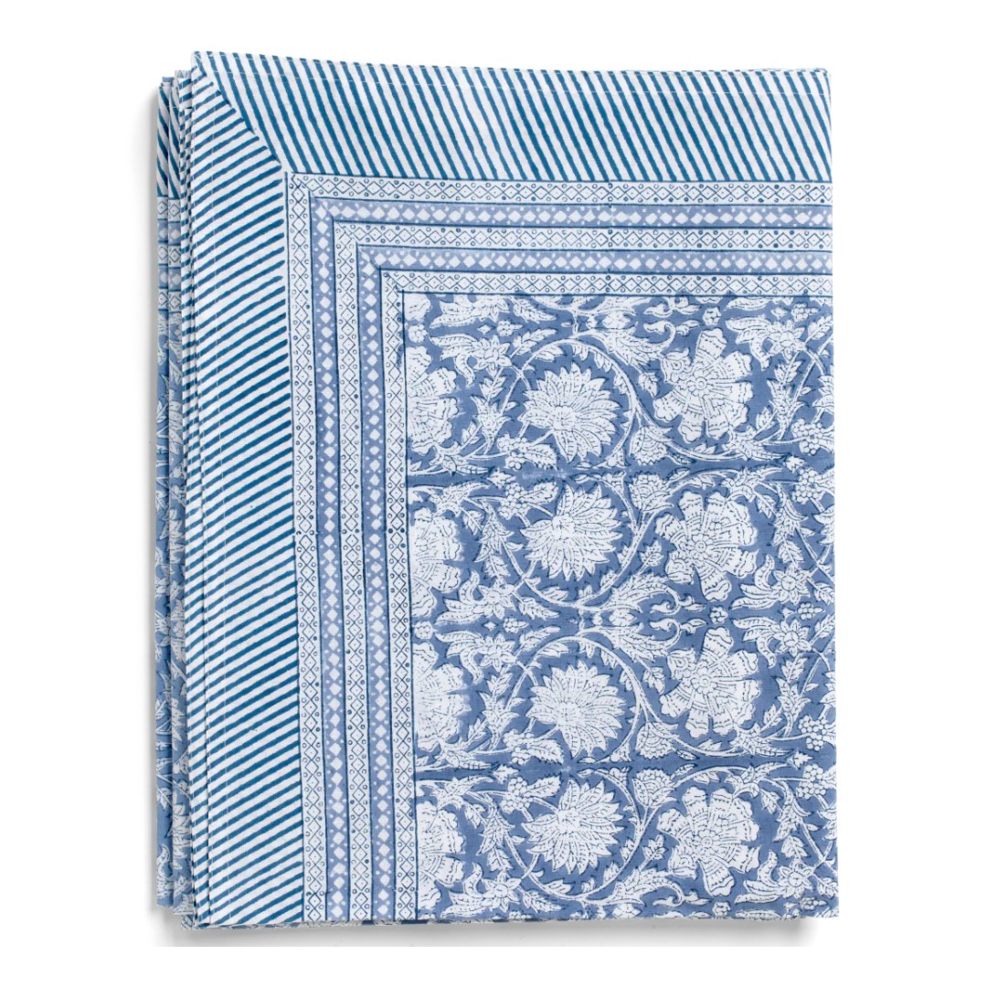 Large Paradise Pattern Tablecloth in Cornflower