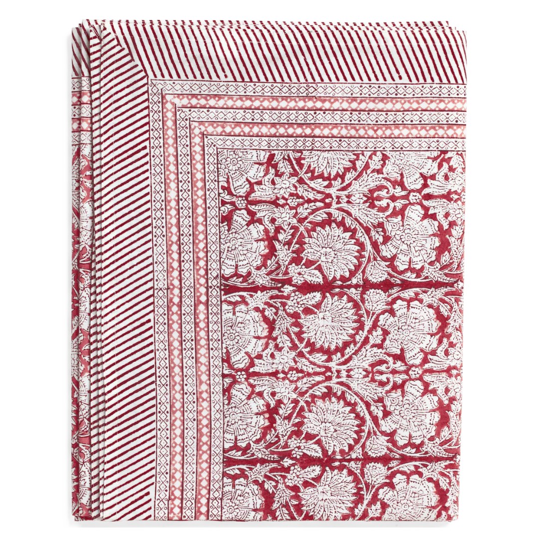 Large Paradise Pattern Tablecloth in Red