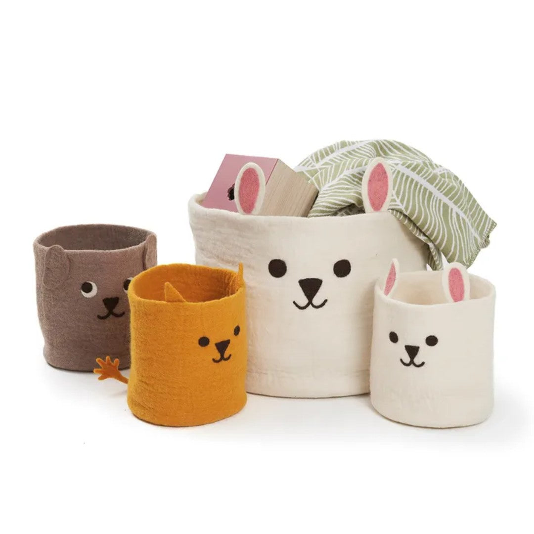 Felted Rabbit Wool Basket