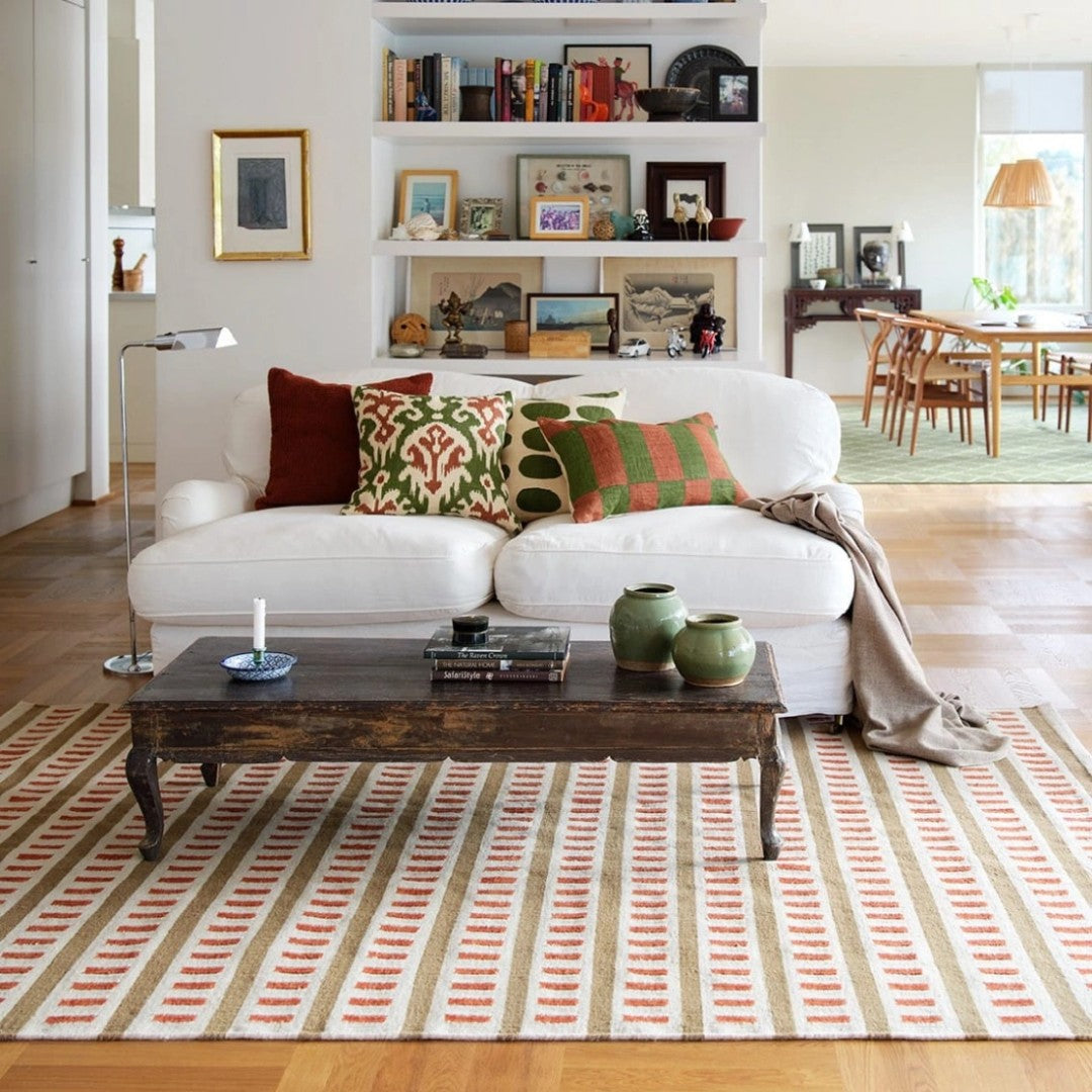 Ladakh Rug in Rust & Beige