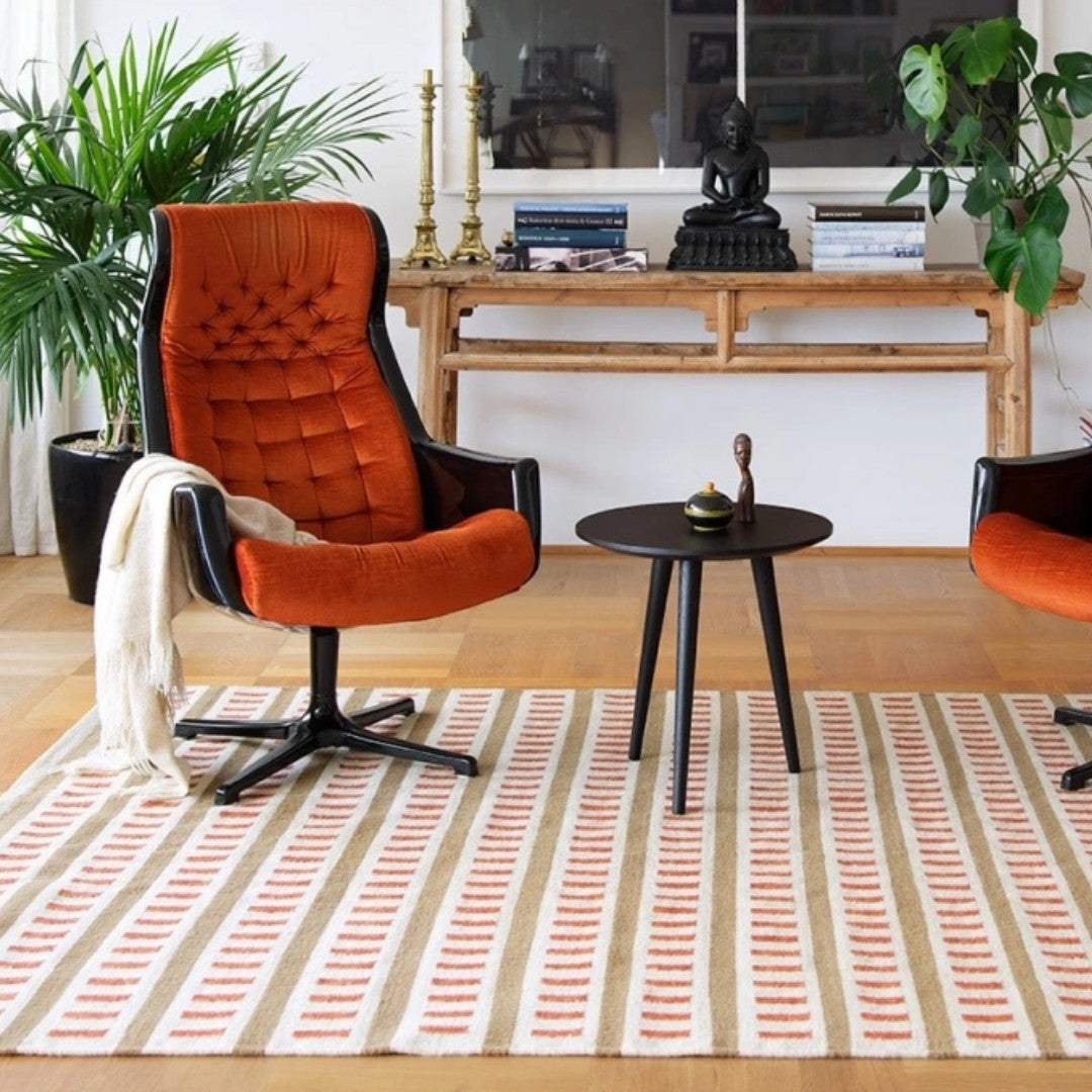 Ladakh Rug in Rust & Beige