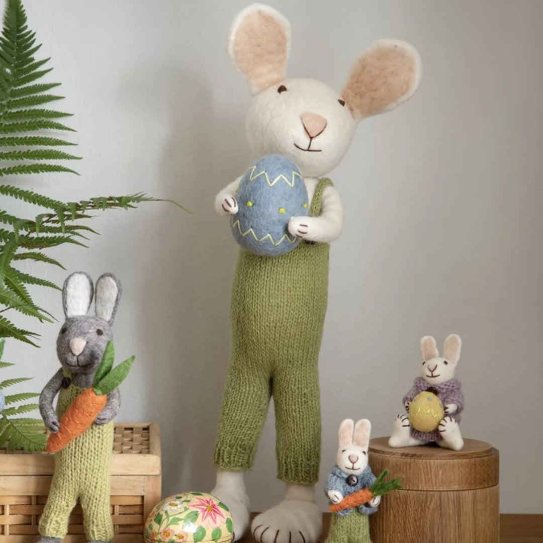 Extra Large Felt Bunny with Egg