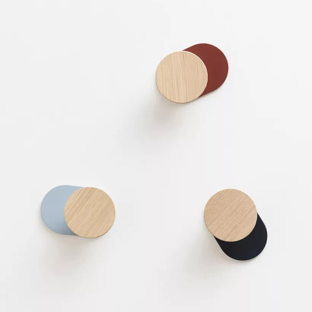 Blue Round Geometric Coat Hook