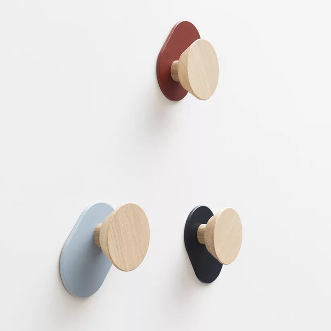 Blue Round Geometric Coat Hook
