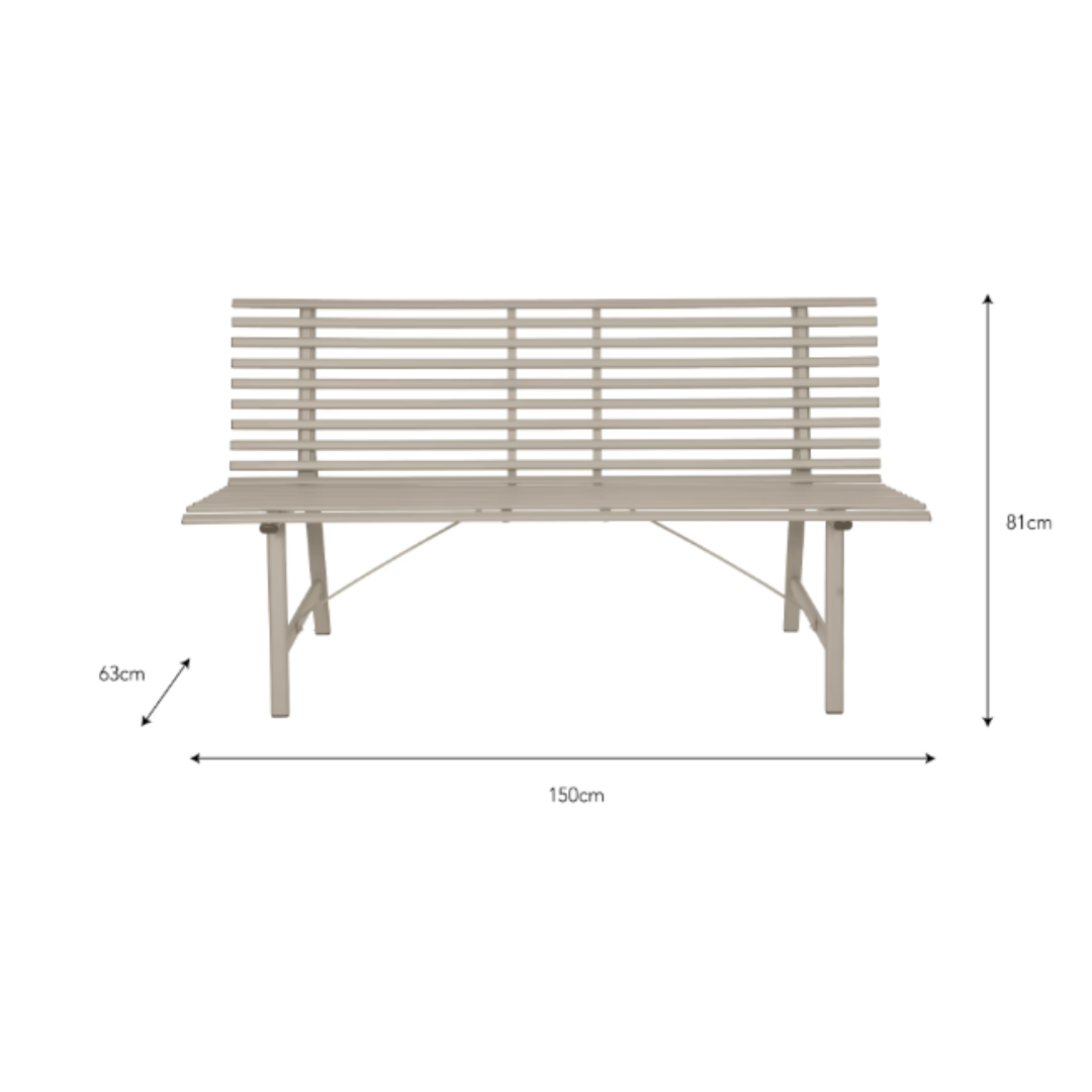 Outdoor Steel Bench - 3 colours