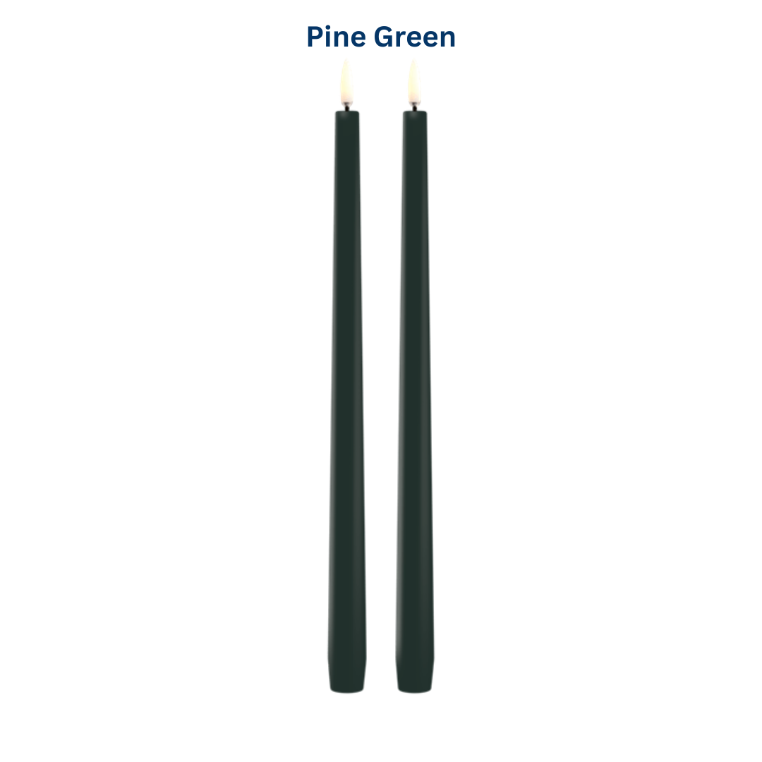Medium Smooth Slim Taper Candles 32cm in 8 Colours