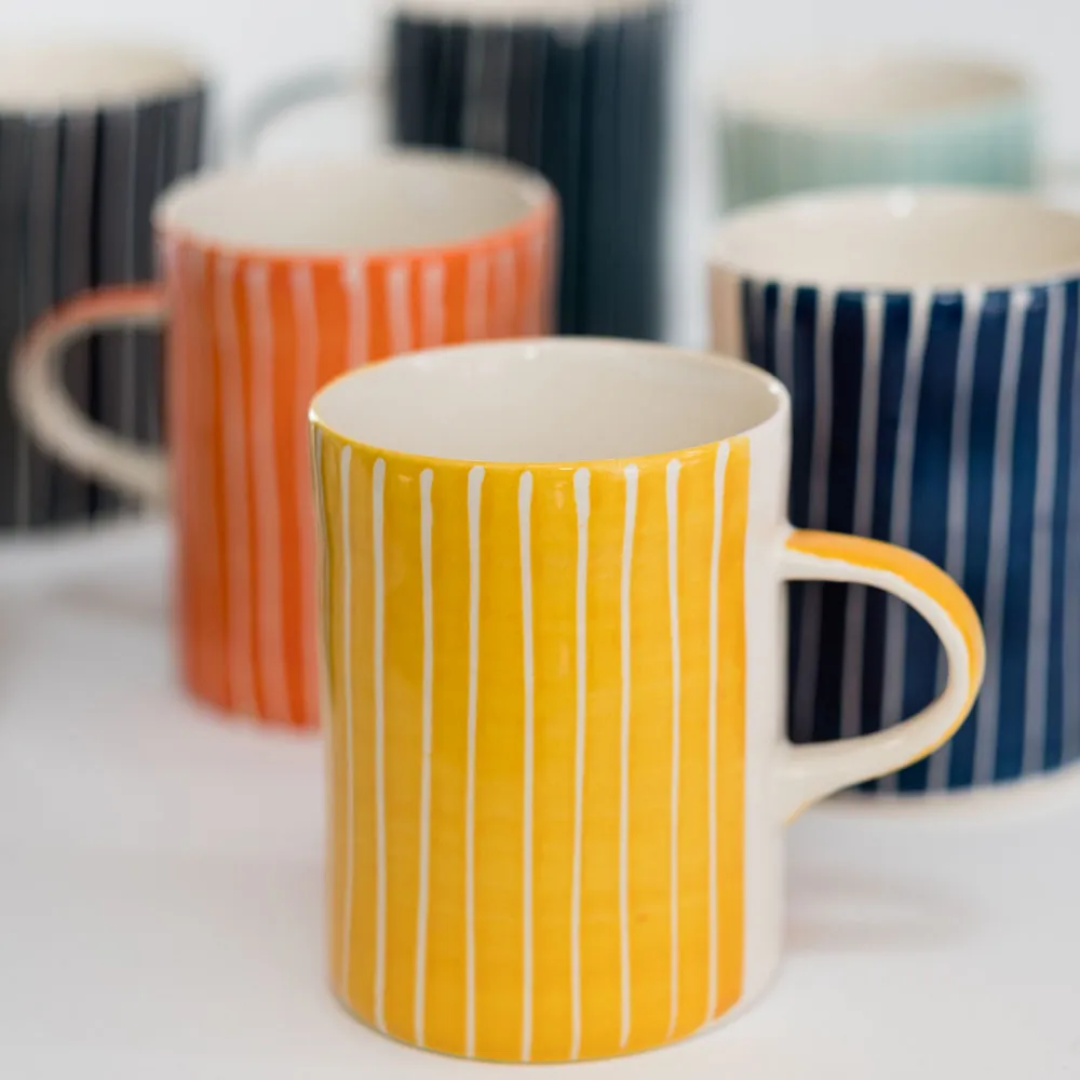 Ceramic Mug Sgrafitto Stripe