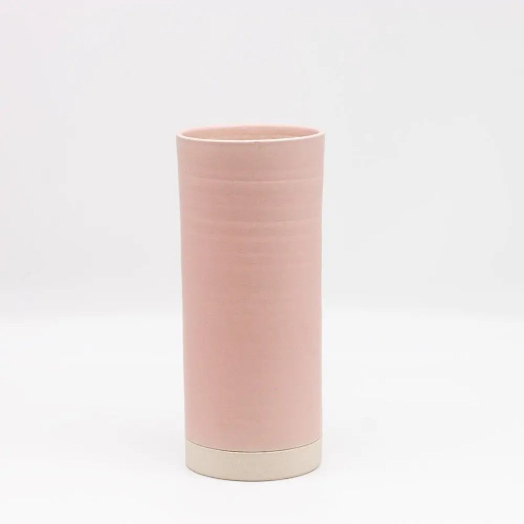 Ceramic Medium Straight Vase in Baby Pink