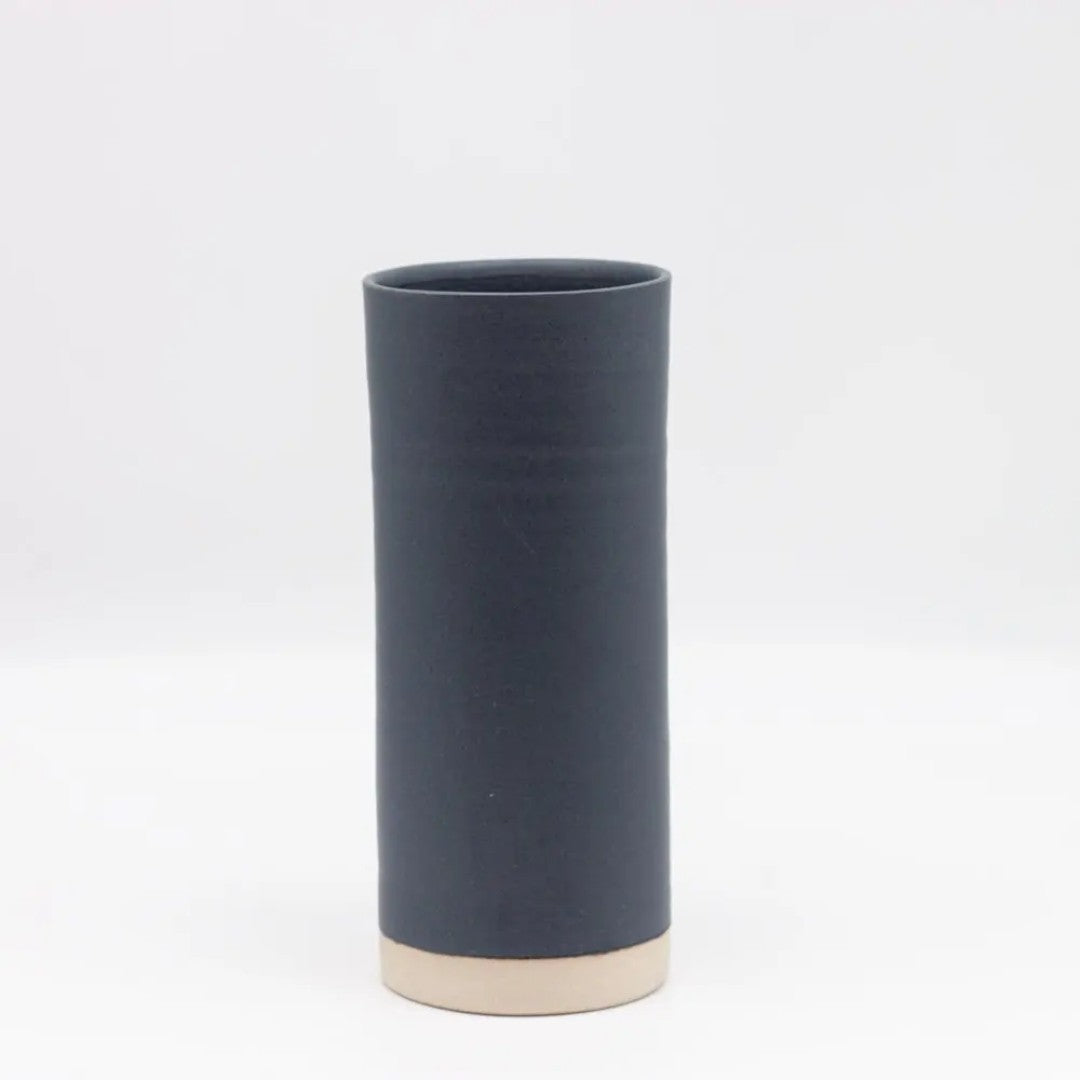 Ceramic Medium Straight Vase in Charcoal