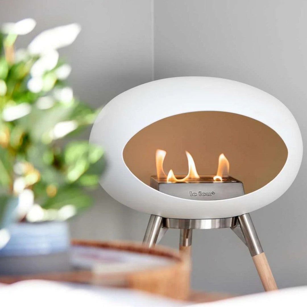White Tripod High Soaptreated Oak Legs with Steel Burner