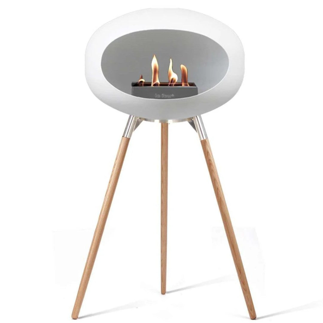 White Tripod High Soaptreated Oak Legs with Steel Burner
