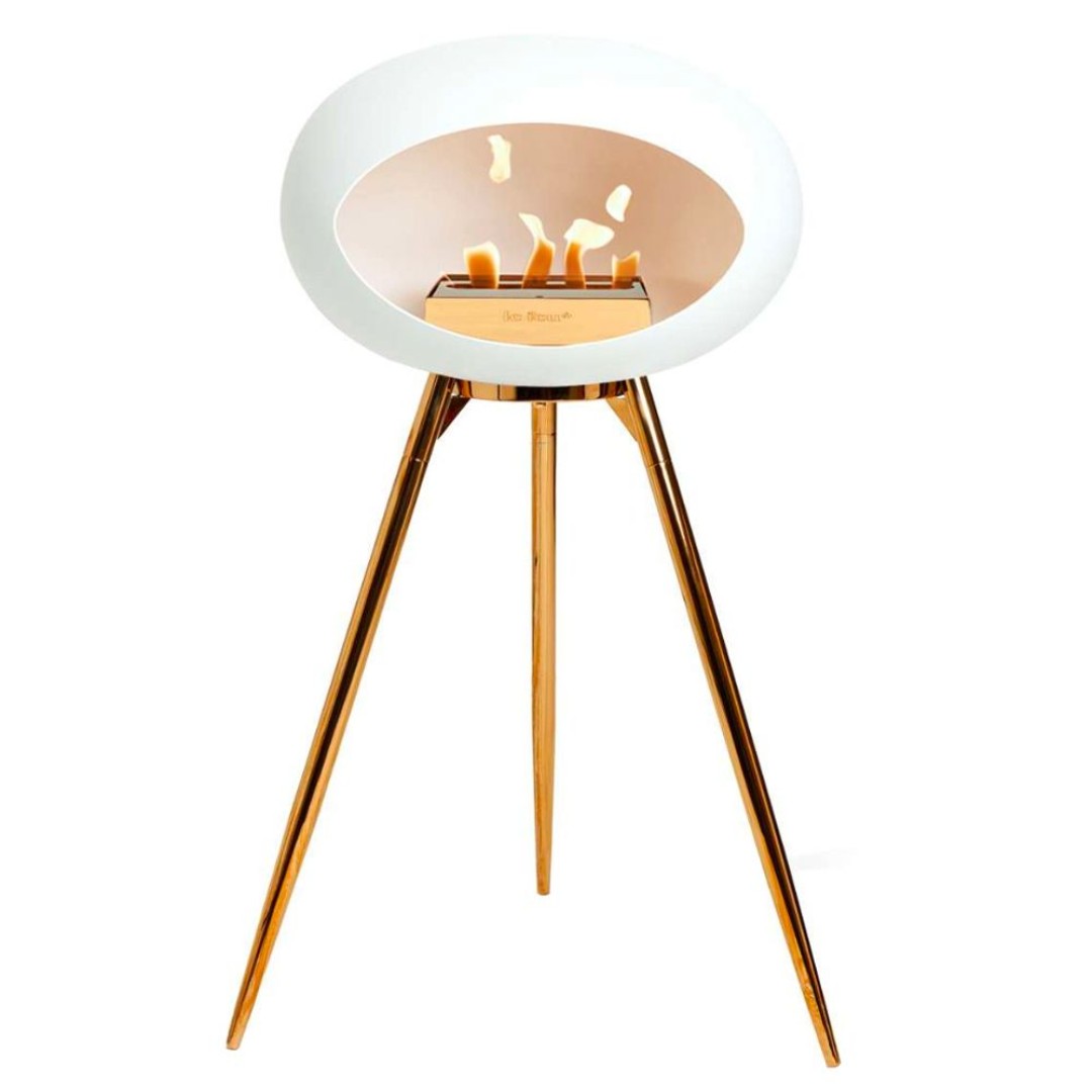 White Tripod High Rosegold Legs & Steel Burner
