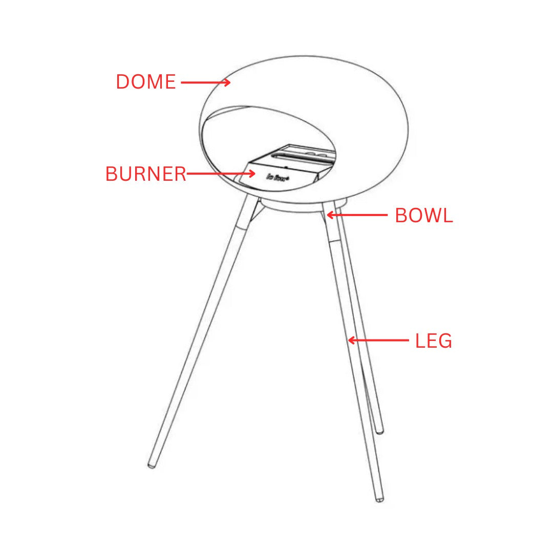 Mocca Tripod High Rosegold Legs & Burner