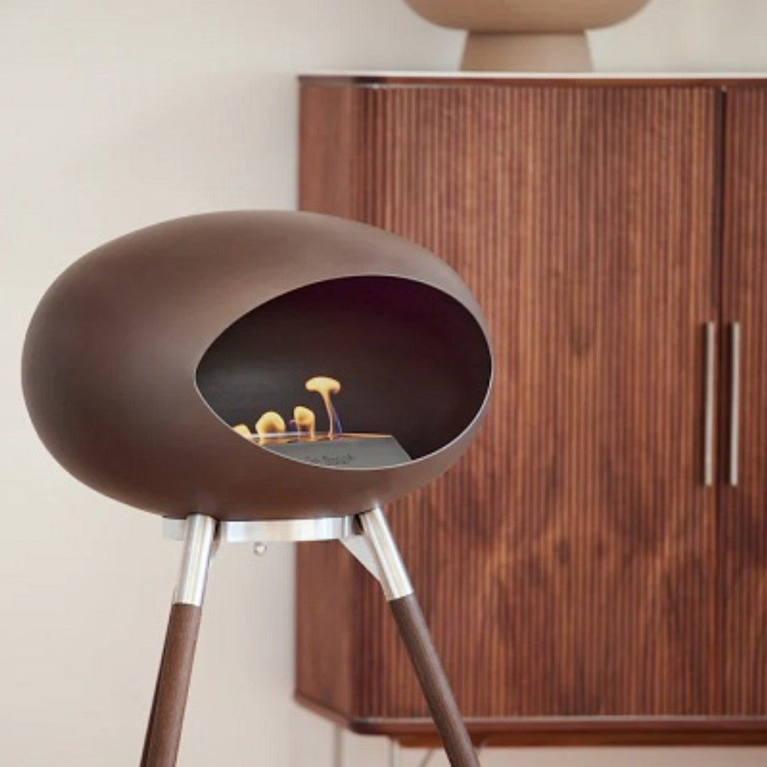 Mocca Tripod High Smoked Oak Legs with Steel Burner