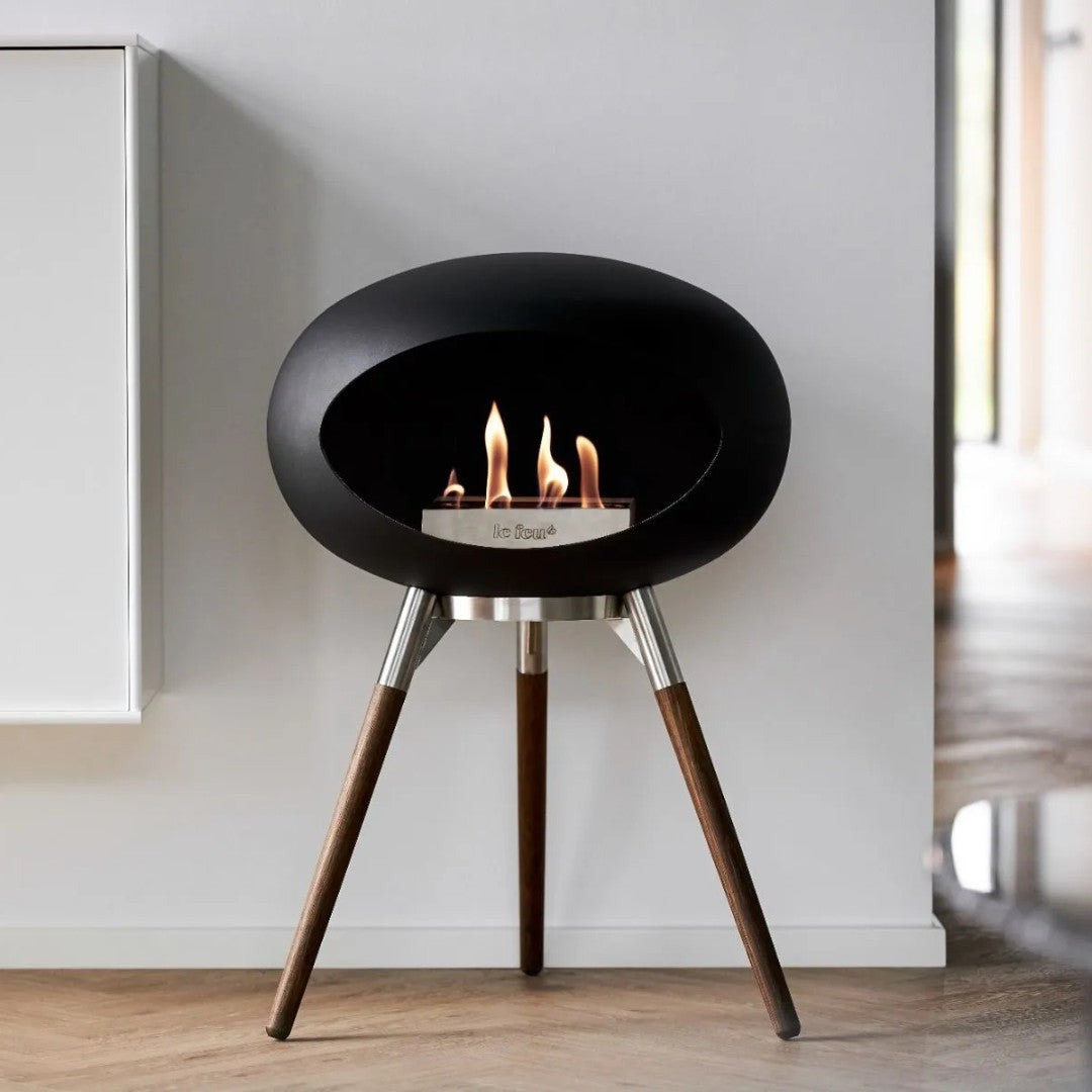 Mocca Tripod Low Smoked Oak Legs with Rosegold Burner