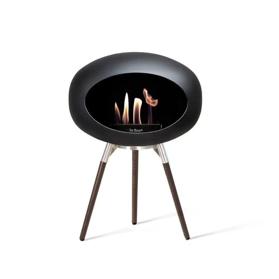 Mocca Tripod Low Smoked Oak Legs with Rosegold Burner