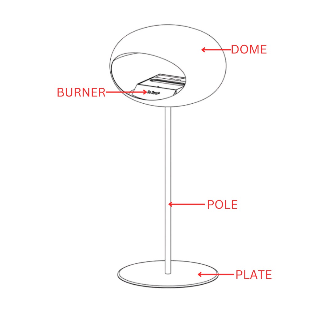 White & Rosegold One Leg High - Two Pole Sizes