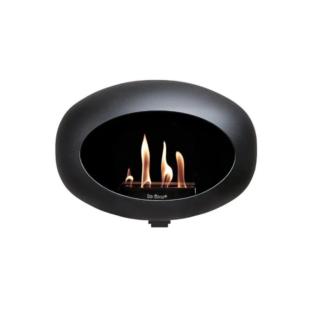 Black Wall with Steel Burner