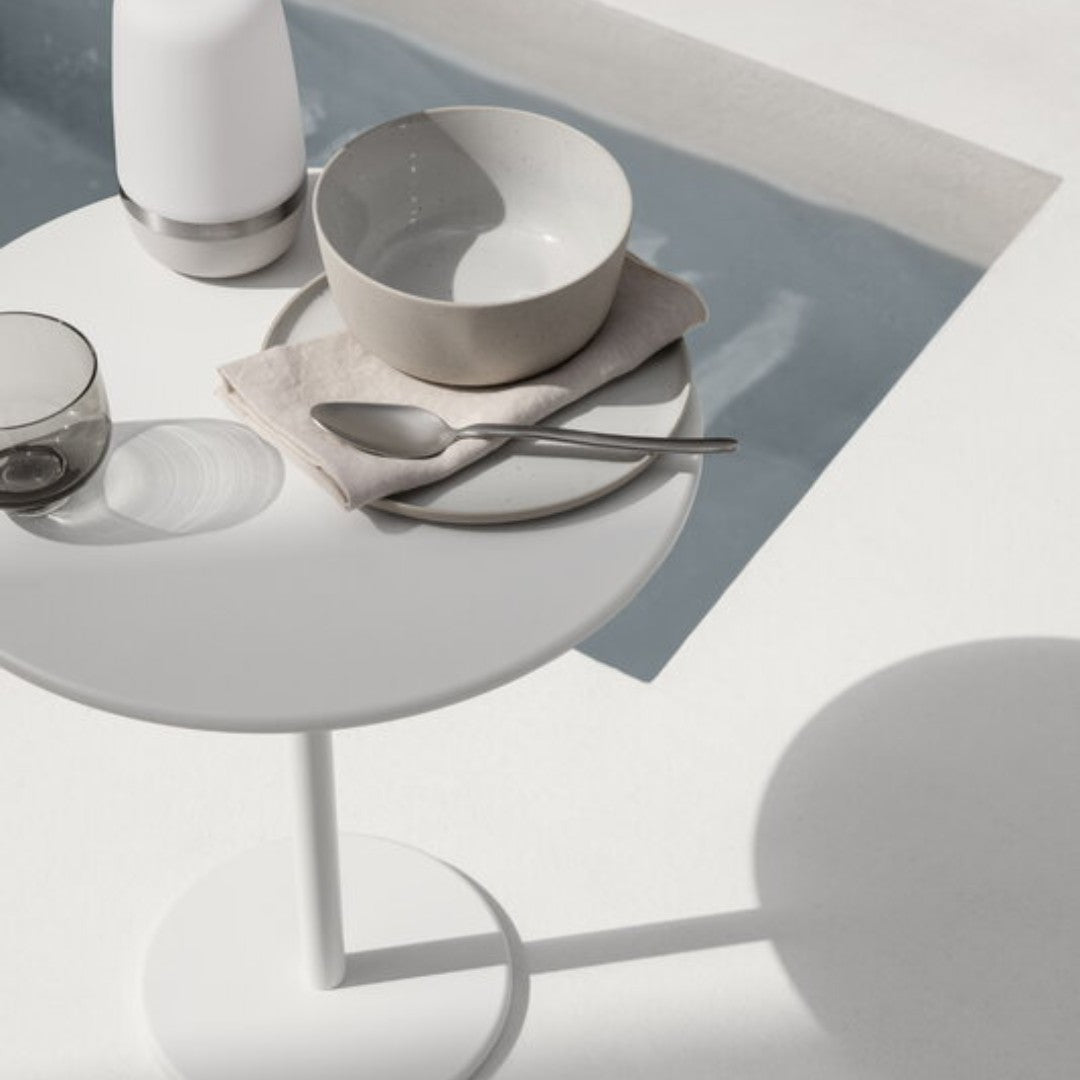 Outdoor Side Table in Silk Gray