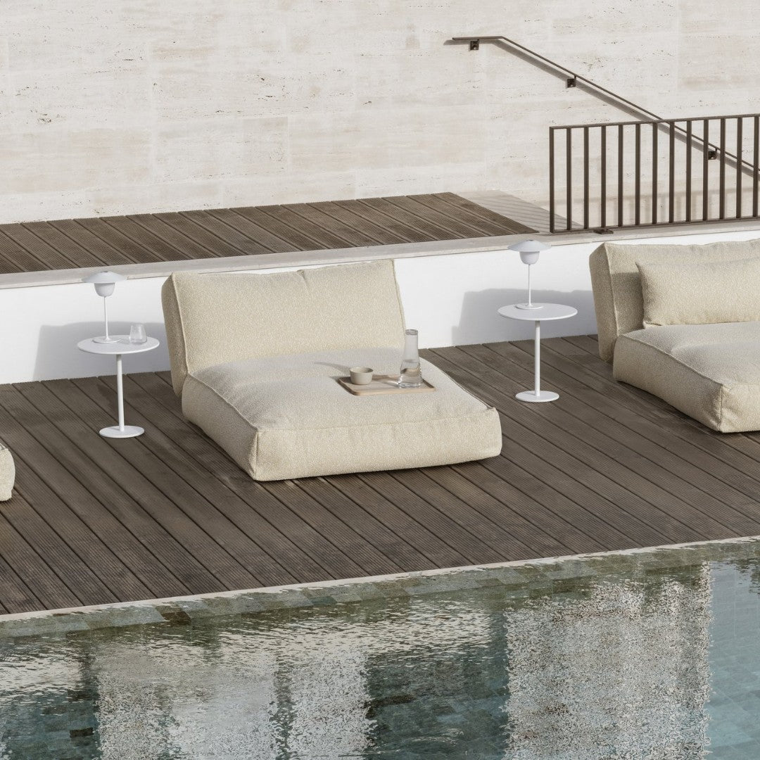 Outdoor Side Table in Silk Gray