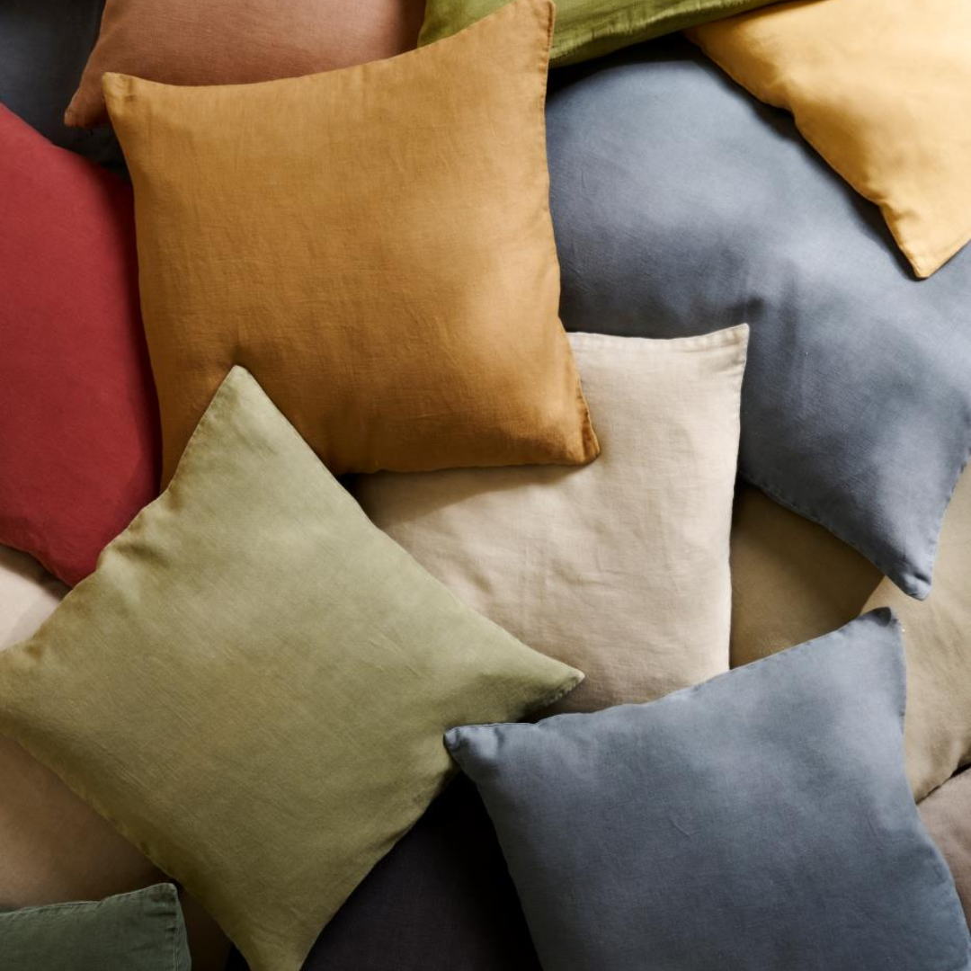 Stone Washed Linen Cushion 50 x 50cm in 10 colours
