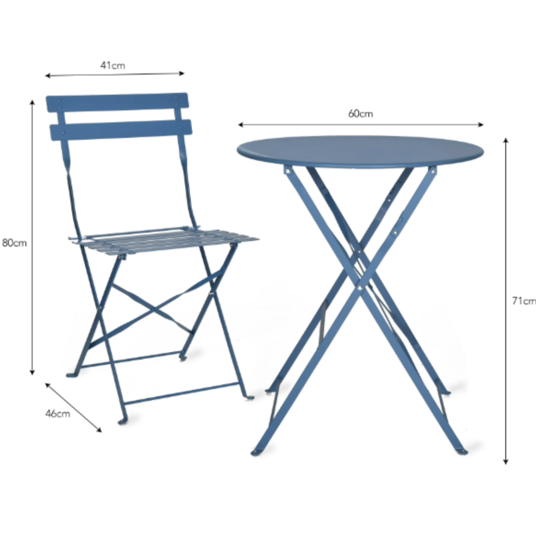 Small Bistro Set in 3 Colours (Table + 2 Chairs)