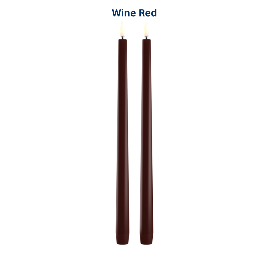 Medium Smooth Slim Taper Candles 32cm in 8 Colours