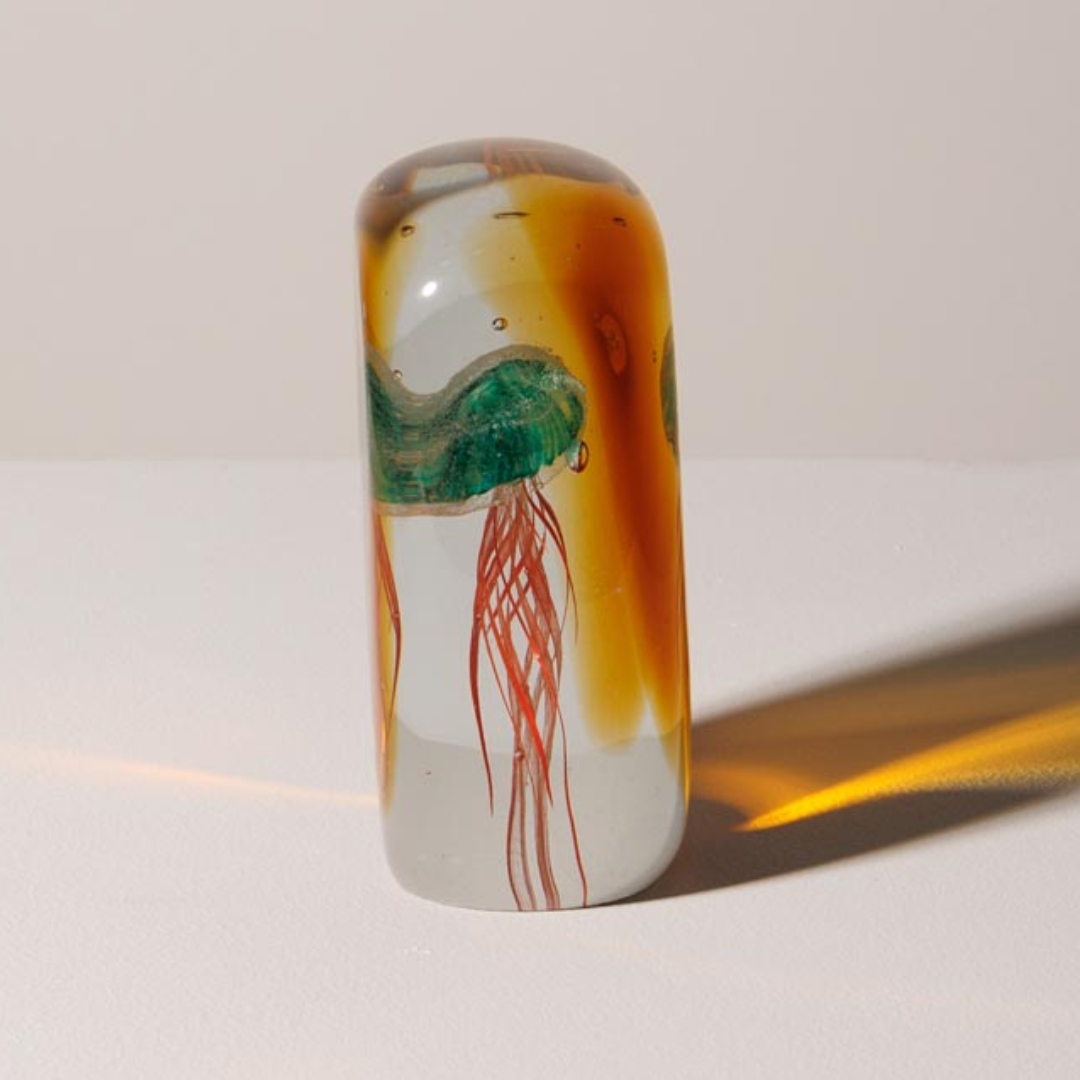 Glass Paperweight Jellyfish in 5 Colours