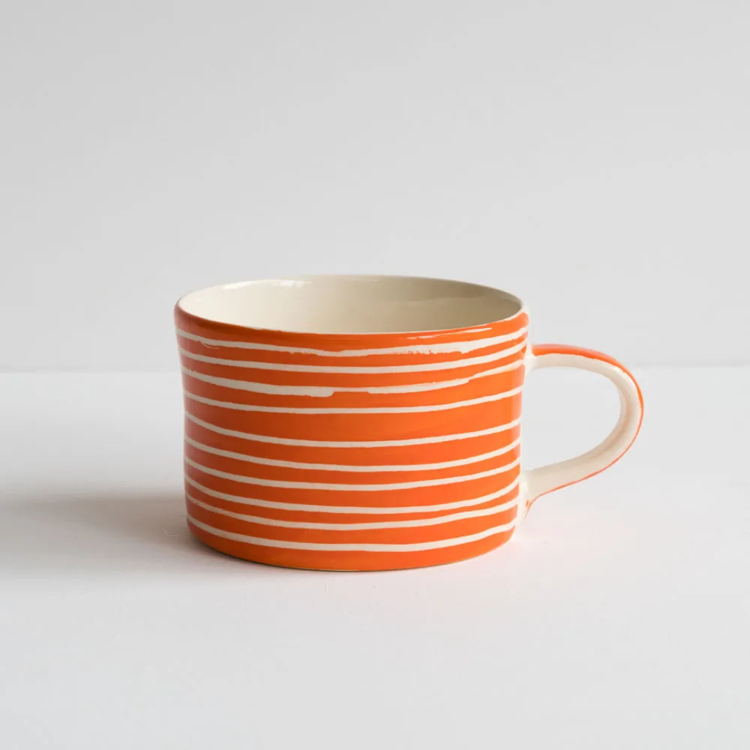 Ceramic Large Mug Sgrafitto Stripe