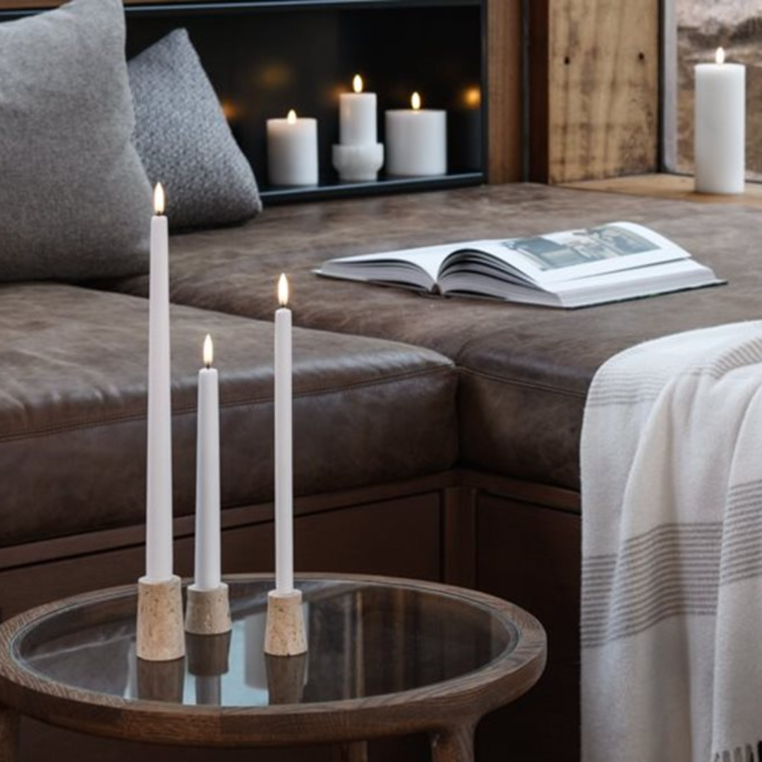 Medium Smooth Slim Taper Candles 32cm in 8 Colours