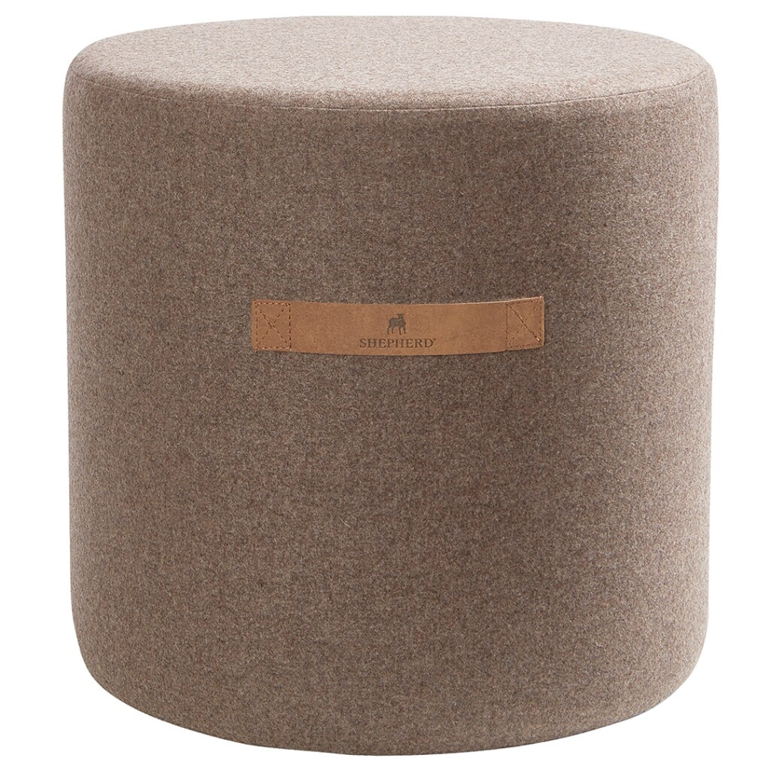 Cappuccino Round Wool Pouffe in 2 Sizes