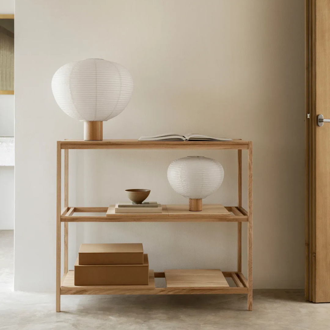 Oak & Ricepaper Lamp in 2 Sizes