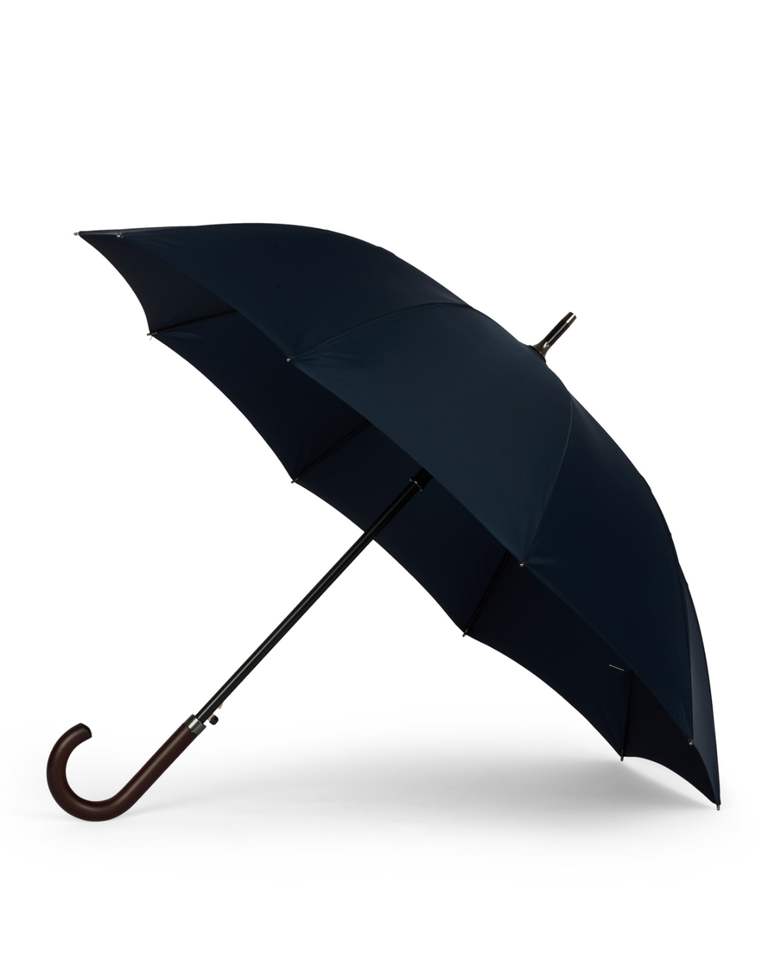 Navy Blue Umbrella with Wood Handle