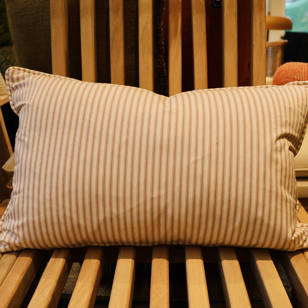 Ticking Stripe Powder Ian Mankin Cushion 50 x 35cm