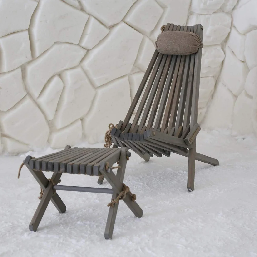 Pine Eco Chair and Matching Footstool