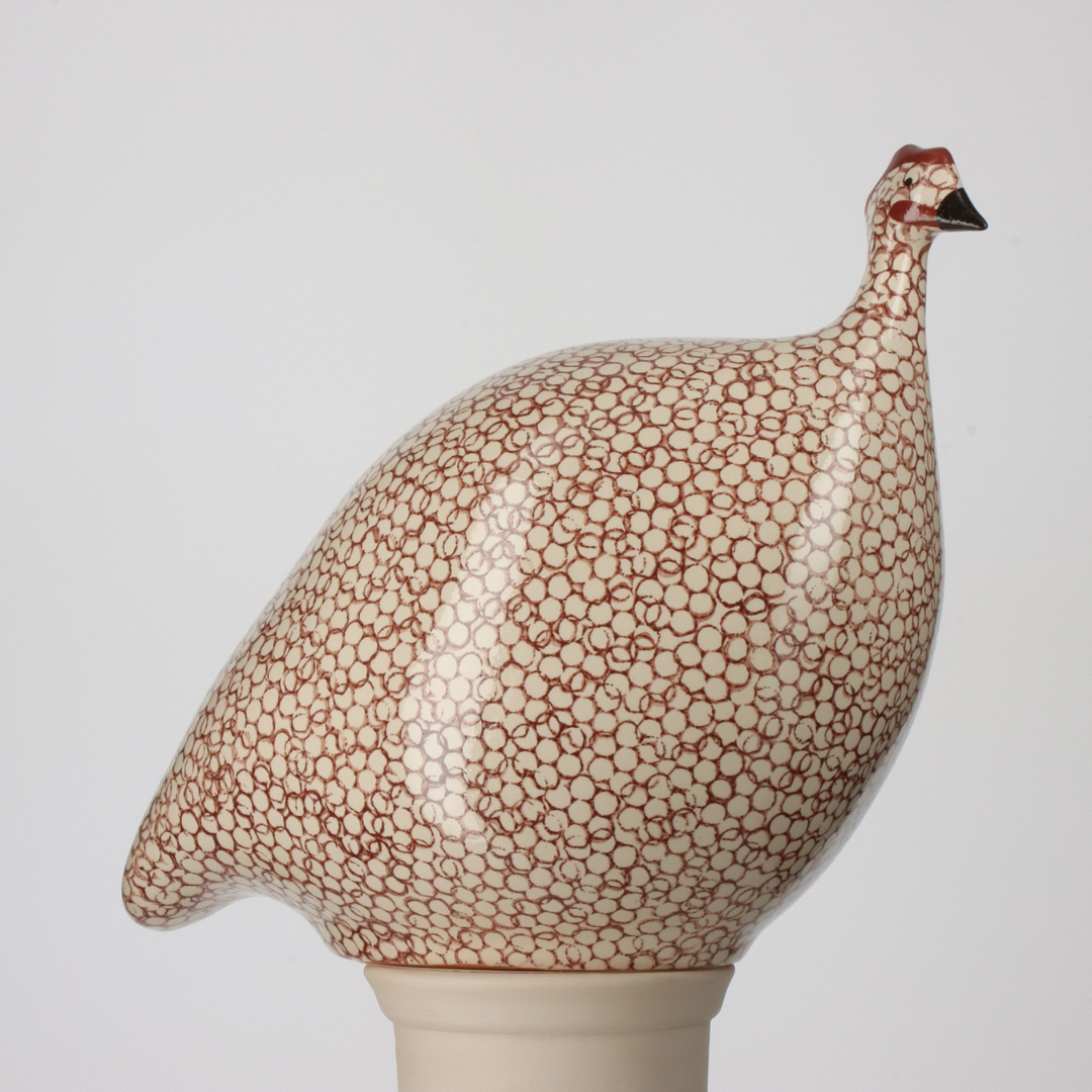 White Speckled Bordeaux Guinea Fowl