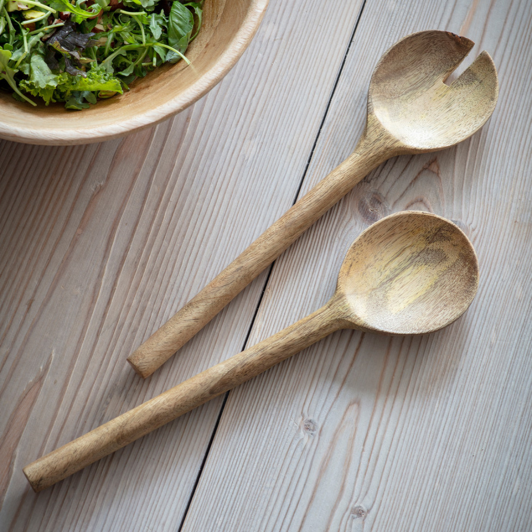 Mango Wood Salad Servers