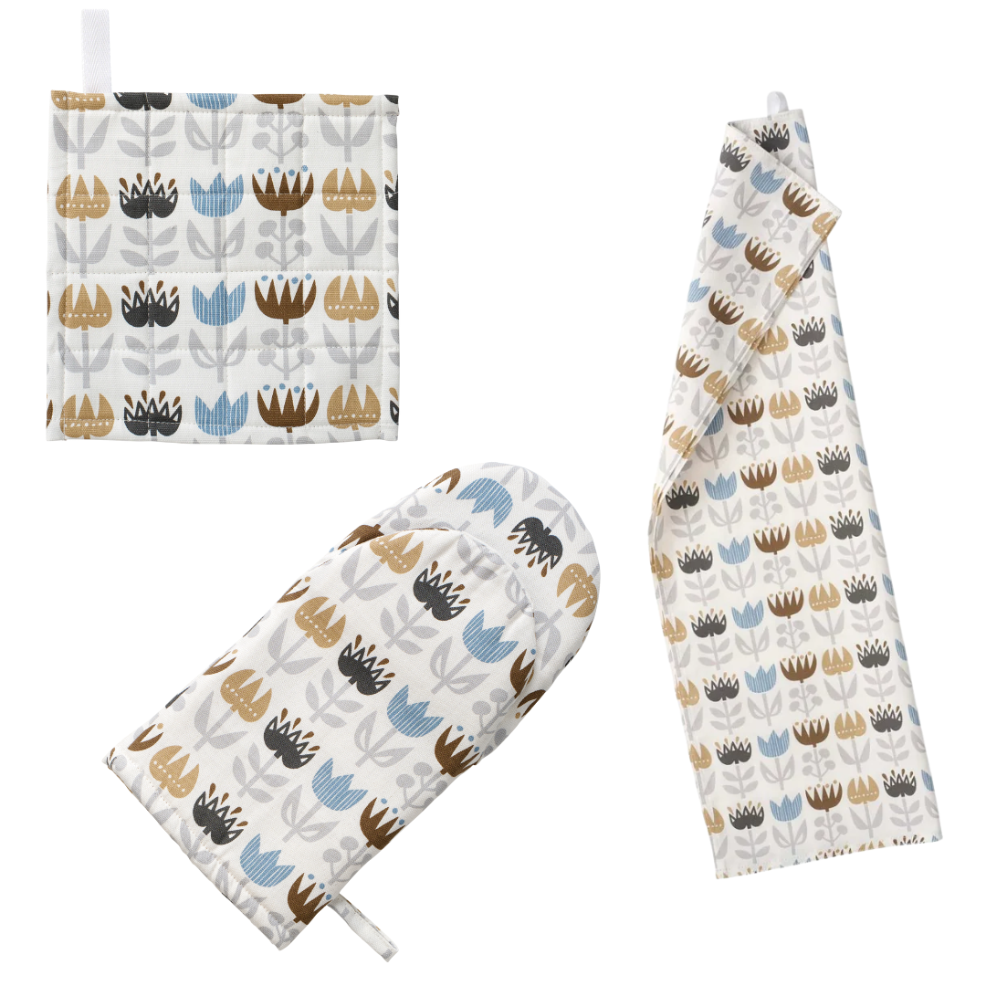 Grey Blue Tulip Kicthen Trio