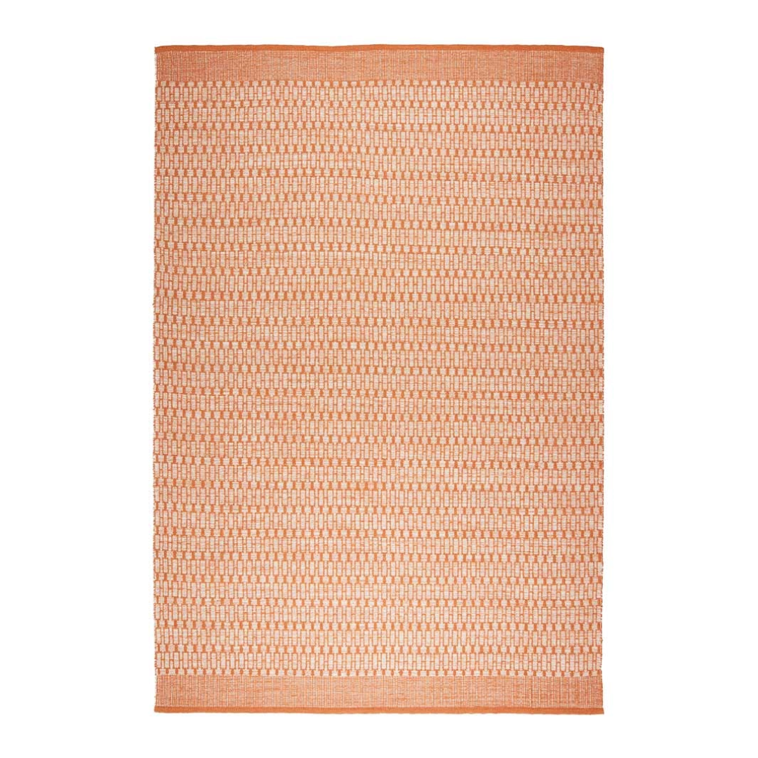 Nordic Geometric Rug in Orange & White - 2 sizes