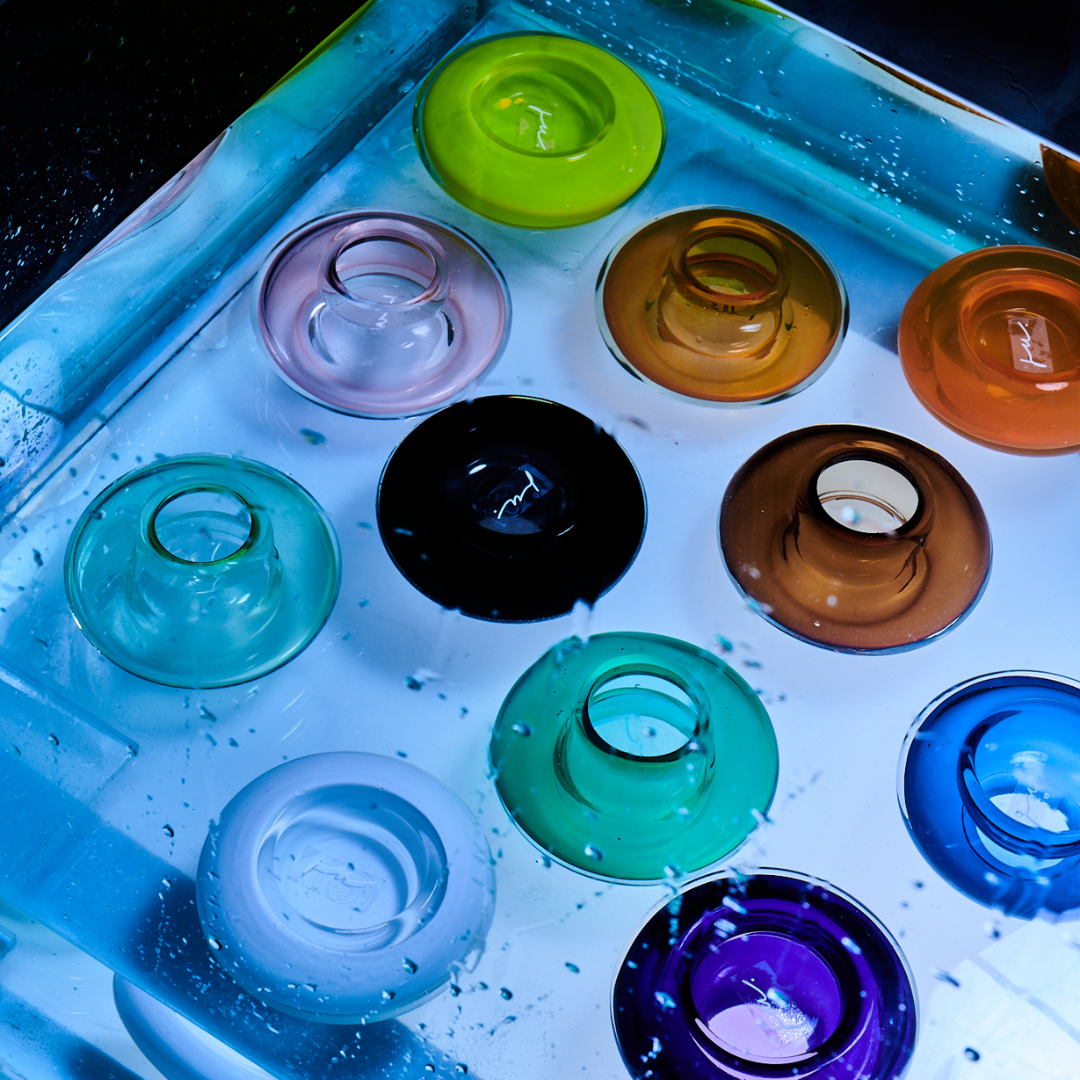 Glass Tea Light & Bud Vase in 9 Colours