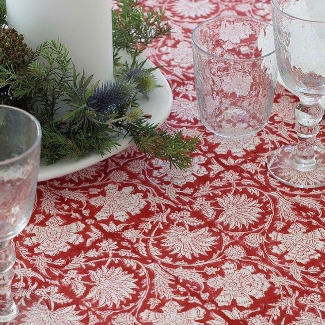 Red Paradise Tablecloth in 2 Sizes